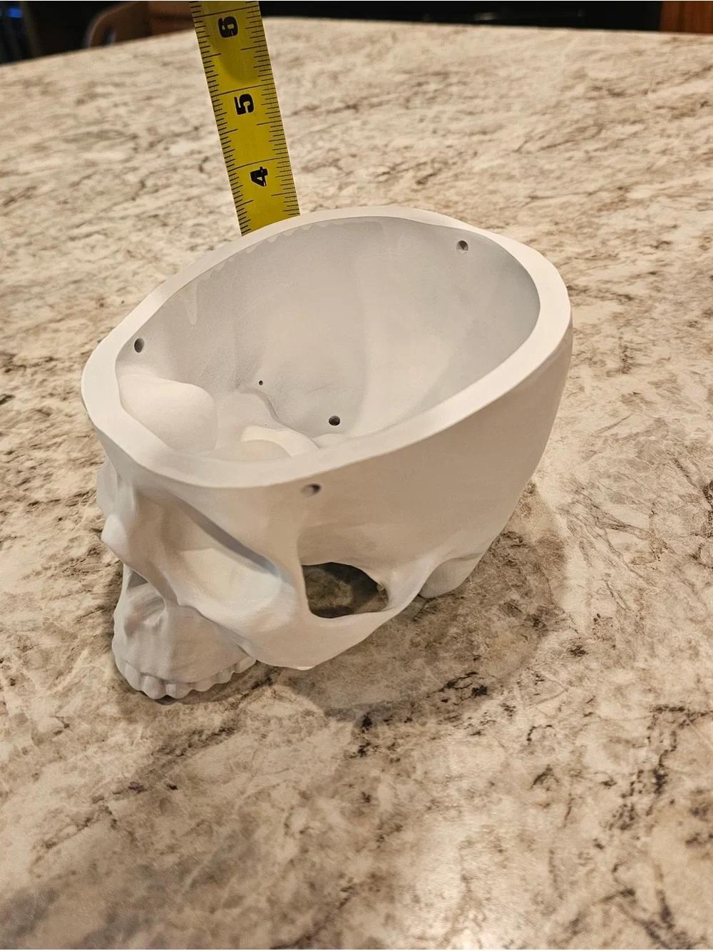 Hand Crafted White Skull Planter